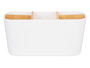 Berilo Organisateur Ovale 5 Compartiments Bambou Blanc 21x10x8 cm (Set de 6)
