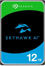 Seagate SkyHawk AI Disque dur interne HDD 3.5" 12 TB SATA III 550 TB/an, pour systèmes NVR avec IA, optimisation vidéo