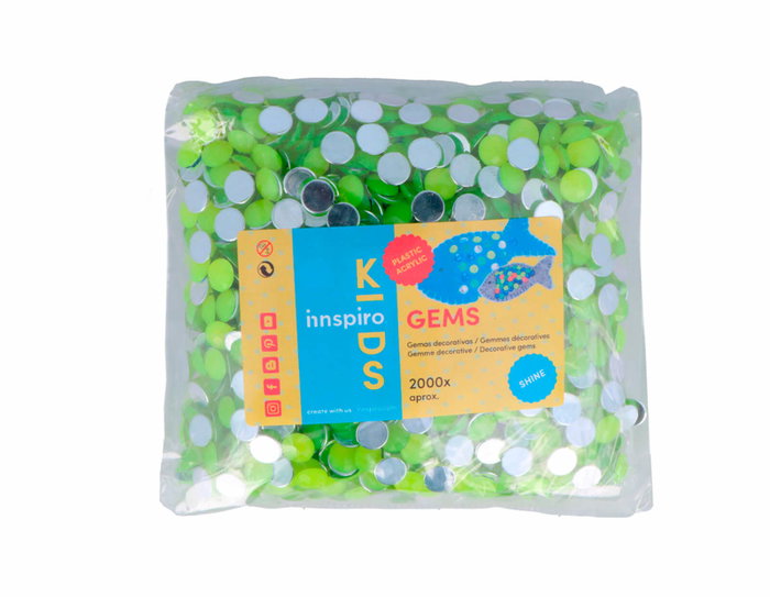 Innspiro Gemmes décoratives acryliques cercle jaune fluor 10mm 2000u. approx. 
