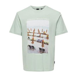 T-shirt à manches courtes homme Only & Sons Onskolton Reg Beach Surf Noir