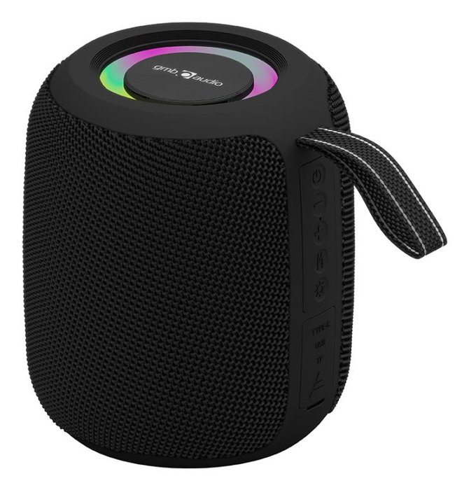 GEMBIRD SPK-BT-LED-05-BK Haut-parleur Bluetooth portable avec LED RGB - Noir