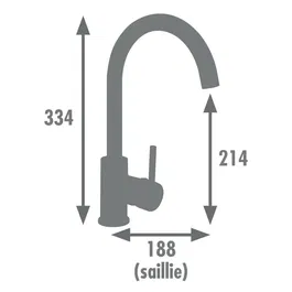 Edouard Rousseau Mitigeur de cuisine ILO - Robinet évier bicolore noir/chromé avec bec mobile et cartouche céramique 35 mm