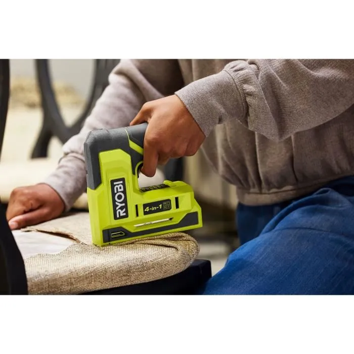 Ryobi Agrafeuse-Cloueuse 4V USB Lithium - Compatible Agrafes T50, JT21, T25 et Pointes 18G - Livrée avec 1100 Agrafes T50 et 250 Pointes 18G