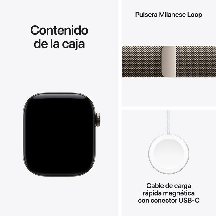 Apple Watch Series 12 GPS + Cellular 42 mm Titane Naturel avec Milanese Loop Apple Watch Series 12 GPS + Cellular 42 mm Titane Naturel avec Milanese Loop