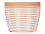 Ibergarden Pot en terre cuite rayée rond marron 12,5x10 cm (Set de 12)