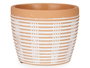 Ibergarden Pot en terre cuite rayée rond marron 12,5x10 cm (Set de 12)