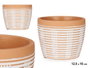 Ibergarden Pot en terre cuite rayée rond marron 12,5x10 cm (Set de 12)