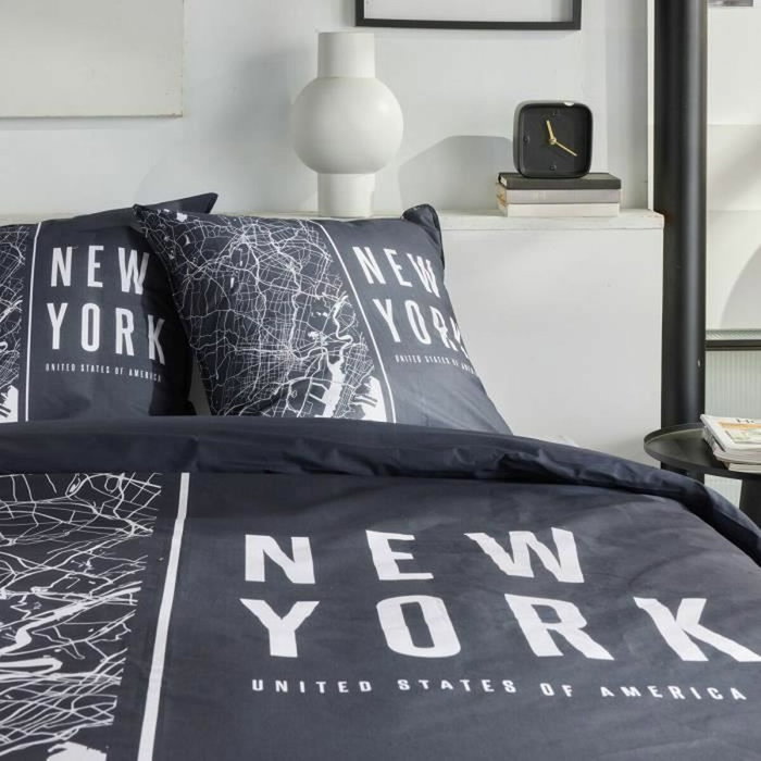 Today Parure de lit JAVA Imprimé New York Noir 240x220 cm Today Parure de lit JAVA Imprimé New York Noir 240x220 cm
