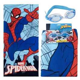 Cerdá Set Serviette et Lunettes de Natation Spiderman 24.0 x 34.0 x 6.0 cm - Âge Minimum 6 ans - Bleu Foncé