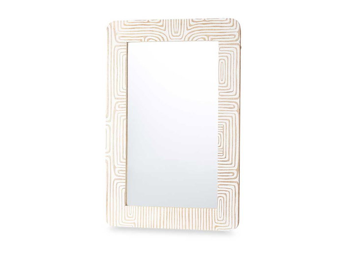 Giftdecor Miroir 60x90 cm Courbes Naturel Blanc Giftdecor Miroir 60x90 cm Courbes Naturel Blanc