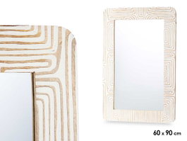 Giftdecor Miroir 60x90 cm Courbes Naturel Blanc