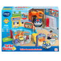 VTech Atelier de maintenance - Véhicule Piston avec plus de 50 interactions vocales, bras robotique, élévateur et tunnel de lavage - Jouet éducatif en espagnol pour enfants +12 mois