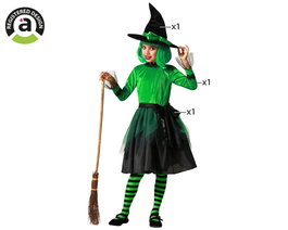 Otros - Disfraz de bruja verte avec jupe de tulle et chapeau pour fille - Costume Halloween enfant fille 5-6 ans