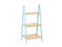 Berilo Étagère Escalier 3 Niveaux Bambou Bleu Naturel 40x81x30 cm