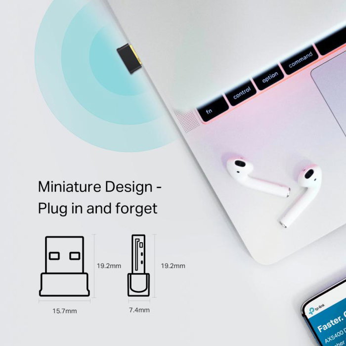 TP-Link Archer T2UB Nano Clé WiFi USB AC600 avec technologie MU-MIMO, pour ordinateur portable et de bureau