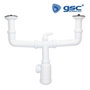 Gifont Siphon double pour évier avec valves