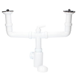 Gifont Siphon double pour évier avec valves