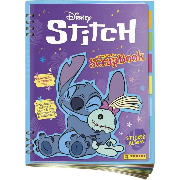 Panini STITCH 2 - Album interactif Mon super scrapbook avec 15 stickers inclus - 32 pages, 192 stickers dont 48 spéciaux - À partir de 3 ans