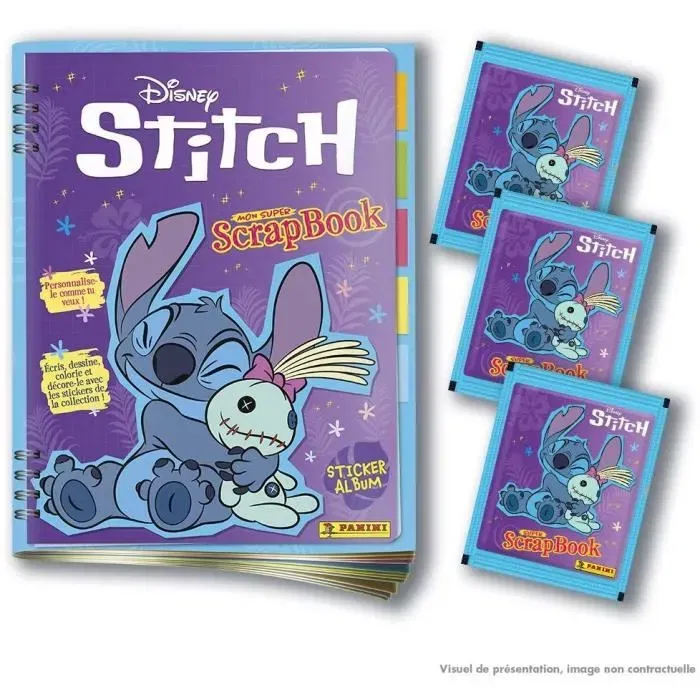 Panini STITCH 2 - Album interactif Mon super scrapbook avec 15 stickers inclus - 32 pages, 192 stickers dont 48 spéciaux - À partir de 3 ans
