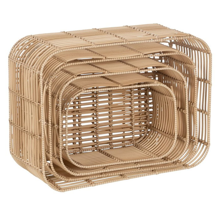 BigBuy Home Lot de paniers Naturel Résine 46 x 35 x 23 cm (4 Unités) BigBuy Home Lot de paniers Naturel Résine 46 x 35 x 23 cm (4 Unités)