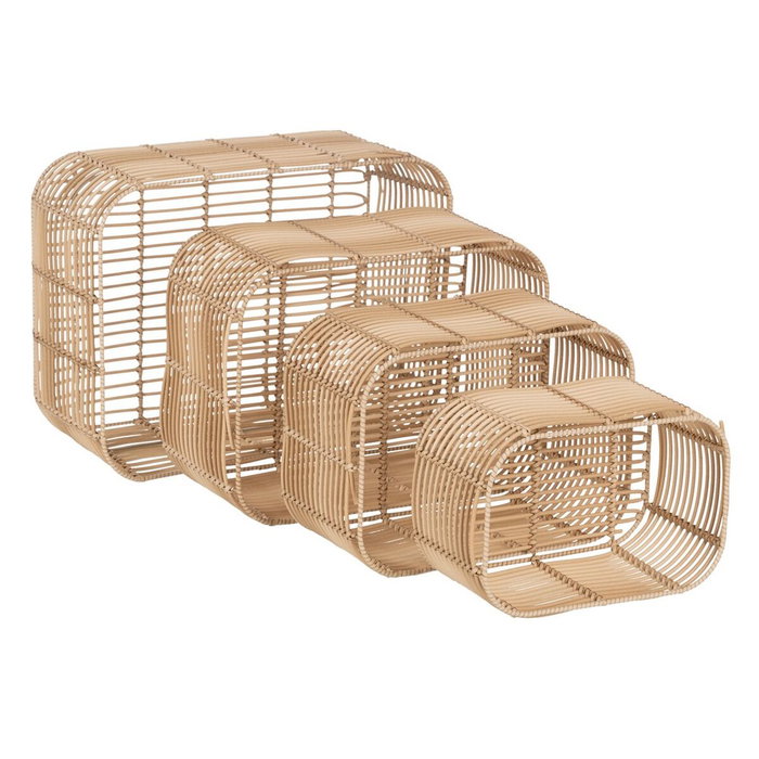BigBuy Home Lot de paniers Naturel Résine 46 x 35 x 23 cm (4 Unités) BigBuy Home Lot de paniers Naturel Résine 46 x 35 x 23 cm (4 Unités)