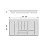Emuca Range-couverts Optima pour tiroir universel, module 900mm, Plastique, Gris
