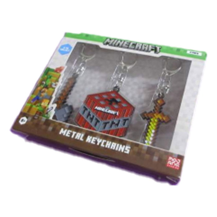 Minecraft assortiment Pack 3 porte-clés (12)