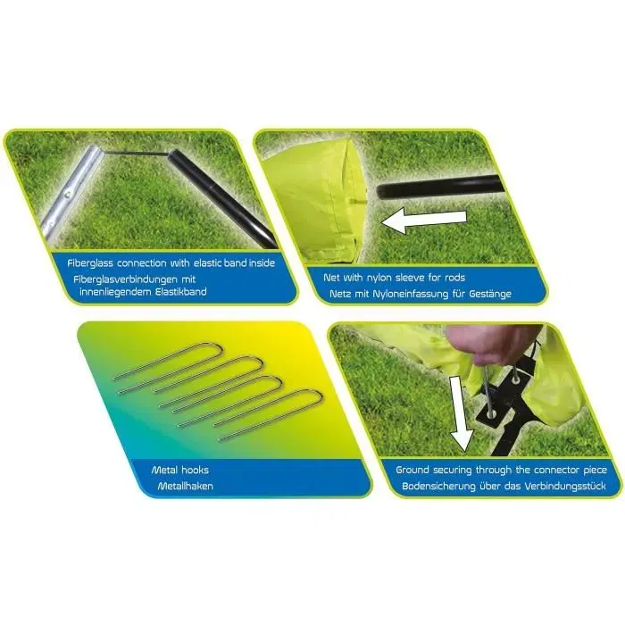 Schildkröt But de Football XL Pliable, Dimensions 200 x 100 x 100 cm avec Système d'Emboîtement Rapide, Filet Nylon et Crochets de Stabilisation