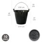 WOLFPACK LINEA PROFESIONAL Seau de Chantier Industriel en Caoutchouc 10 Litres Noir