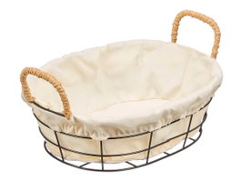KINVARA Cesta métallique ovale en tissu Beige