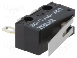 Aratas (Formerly Omron Components) Microcommutateur SNAP ACTION avec levier SPDT ON-(ON) D2F-01FL-D3