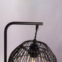Lampe de Table Granada Rotin Métal Noir [SKD-T1021] E27 Naturel Boho-Chic