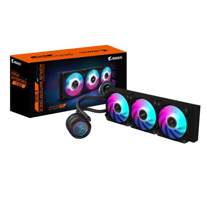 Gigabyte Aorus Waterforce II 360 G2, Refroidissement liquide AIO, 3 ventilateurs 120 mm, Noir