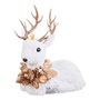 BigBuy Home Décoration de Noël Cerf Blanc et Or