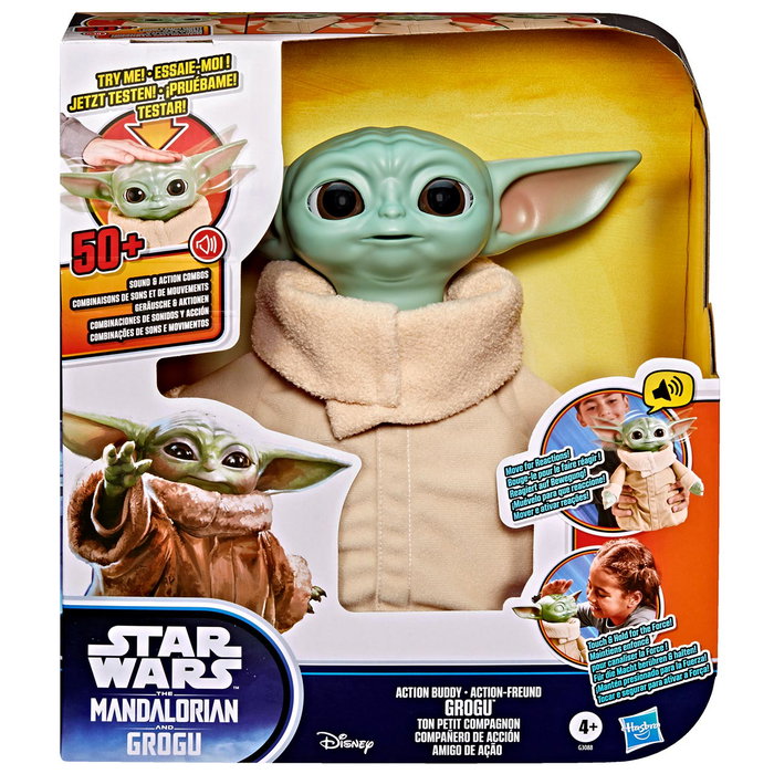 Hasbro - Figurine d'action interactive Grogu 25 cm avec sons - Jouet Star Wars - Plus de 50 réactions (Voix: FR, EN, DE, IT, PT, ES) - À partir de 4 ans
