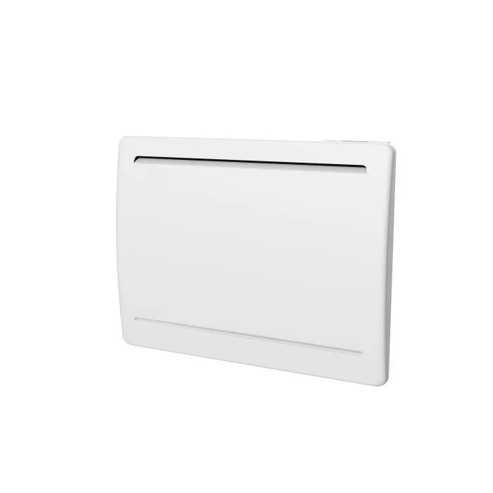 Oceanic Radiateur électrique fixe à inertie sèche céramique 1000W, Design galbé blanc, NF, programmation journalière et hebdomadaire, thermostat électronique