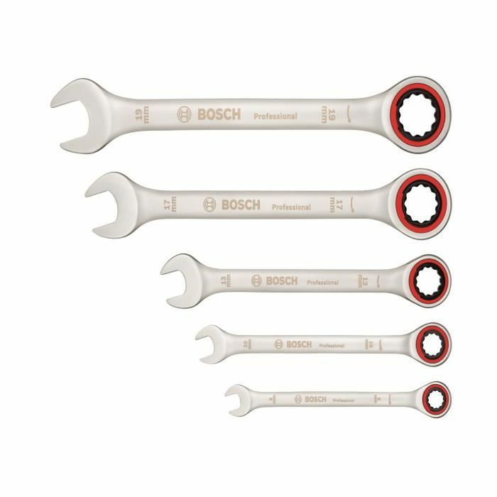 Bosch Professional Jeu de 5 clés mixtes à cliquet Bosch Professional Jeu de 5 clés mixtes à cliquet