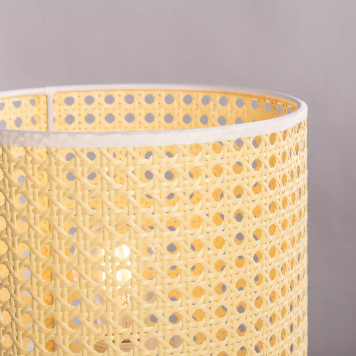Lampe de table en rotin Shakhty SKD-T1009, design naturel boho-chic rétro, douille E27
