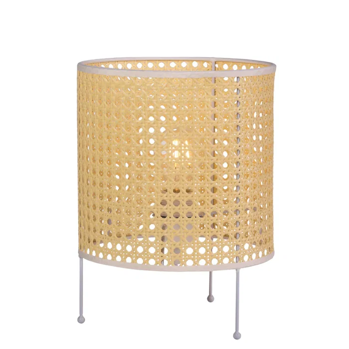 Lampe de table en rotin Shakhty SKD-T1009, design naturel boho-chic rétro, douille E27