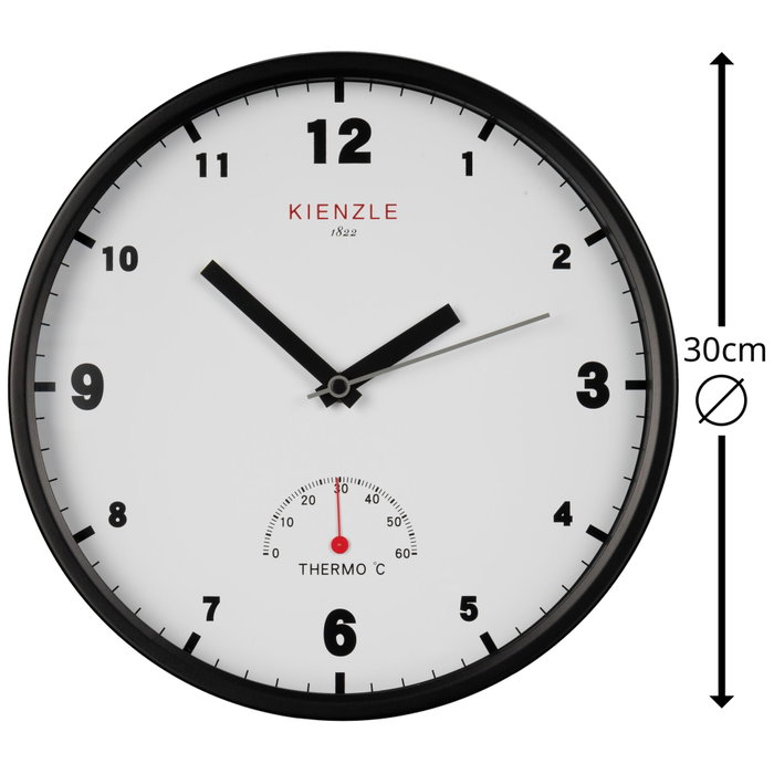 Kienzle Horloge murale DCF Radio-Control Jardin Extérieur 30 cm Kienzle Horloge murale DCF Radio-Control Jardin Extérieur 30 cm