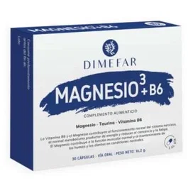 Dimefar Magnesio3+B6 30 gélules - Complément alimentaire magnésium et vitamine B6 pour énergie et fatigue