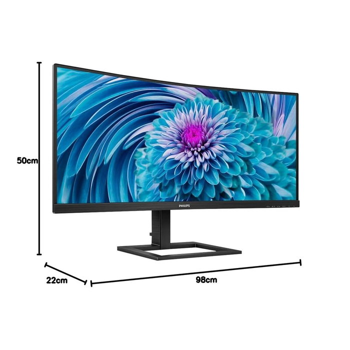 Philips Moniteur E-line 346E2CUAE/00 34 pouces Incurvé UWQHD USB-C Noir Philips Moniteur E-line 346E2CUAE/00 34 pouces Incurvé UWQHD USB-C Noir