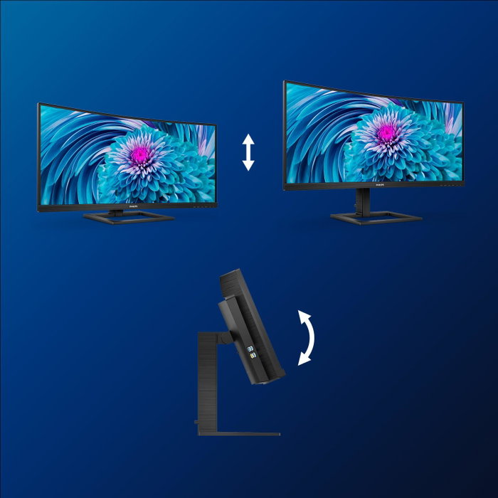 Philips Moniteur E-line 346E2CUAE/00 34 pouces Incurvé UWQHD USB-C Noir Philips Moniteur E-line 346E2CUAE/00 34 pouces Incurvé UWQHD USB-C Noir