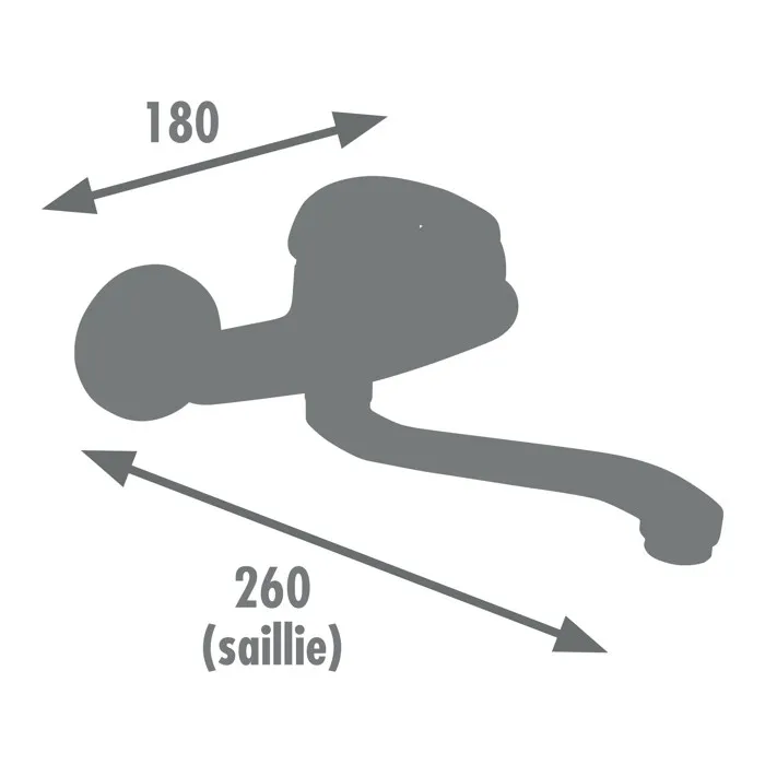 Edouard Rousseau Mitigeur Évier Mural MAMBO Chromé avec Aérateur Réducteur de Débit, Cartouche Céramique 40 mm, Laiton, Entraxe 150 mm