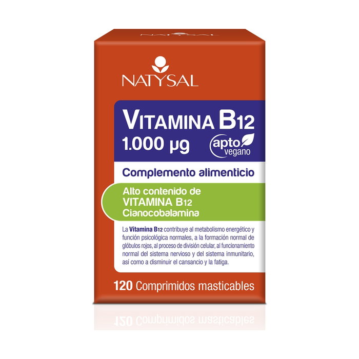 Natysal Vitamine B12 1 000 mcg 120 comprimés Natysal Vitamine B12 1 000 mcg 120 comprimés