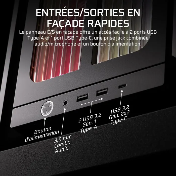 Corsair Boîtier PC FRAME 4000X RS Moyen Tour Noir 4 Ventilateurs RS120 ARGB