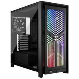 Corsair Boîtier PC Gaming FRAME 4000X RS Mid-Tower Semitour Noir 4 Ventilateurs RGB ARGB Panneau Latéral en Verre Trempé