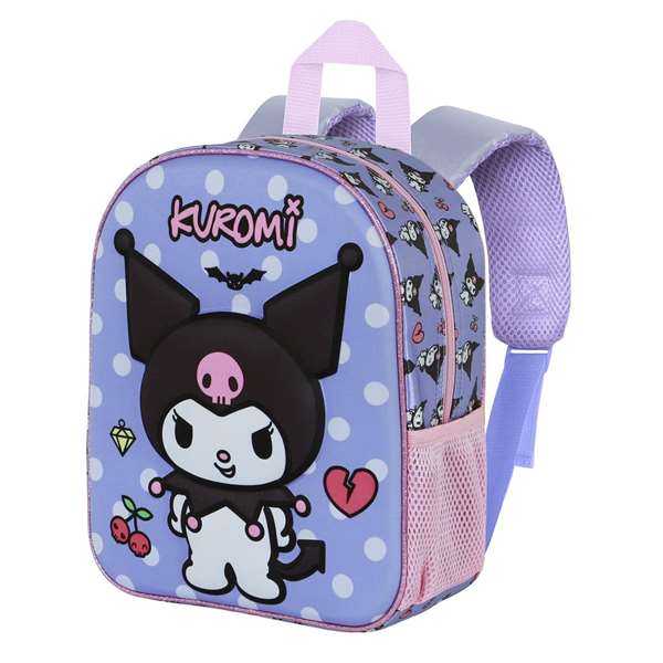 Karactermania Sac à dos Kuromi 3D Elite Rebel pour enfant, design avec relief, dos et bretelles rembourrées, compartiment unique, 30 x 25 x 10 cm Karactermania Sac à dos Kuromi 3D Elite Rebel pour enfant, design avec relief, dos et bretelles rembourrées, compartiment unique, 30 x 25 x 10 cm