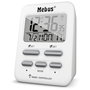 Mebus 25800 Réveil numérique avec contrôle radio et thermomètre blanc