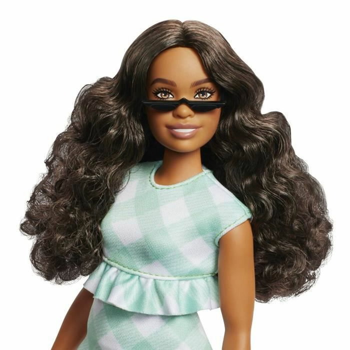 Barbie Poupée Barbie Fashionistas Robe Vert Menthe avec lunettes